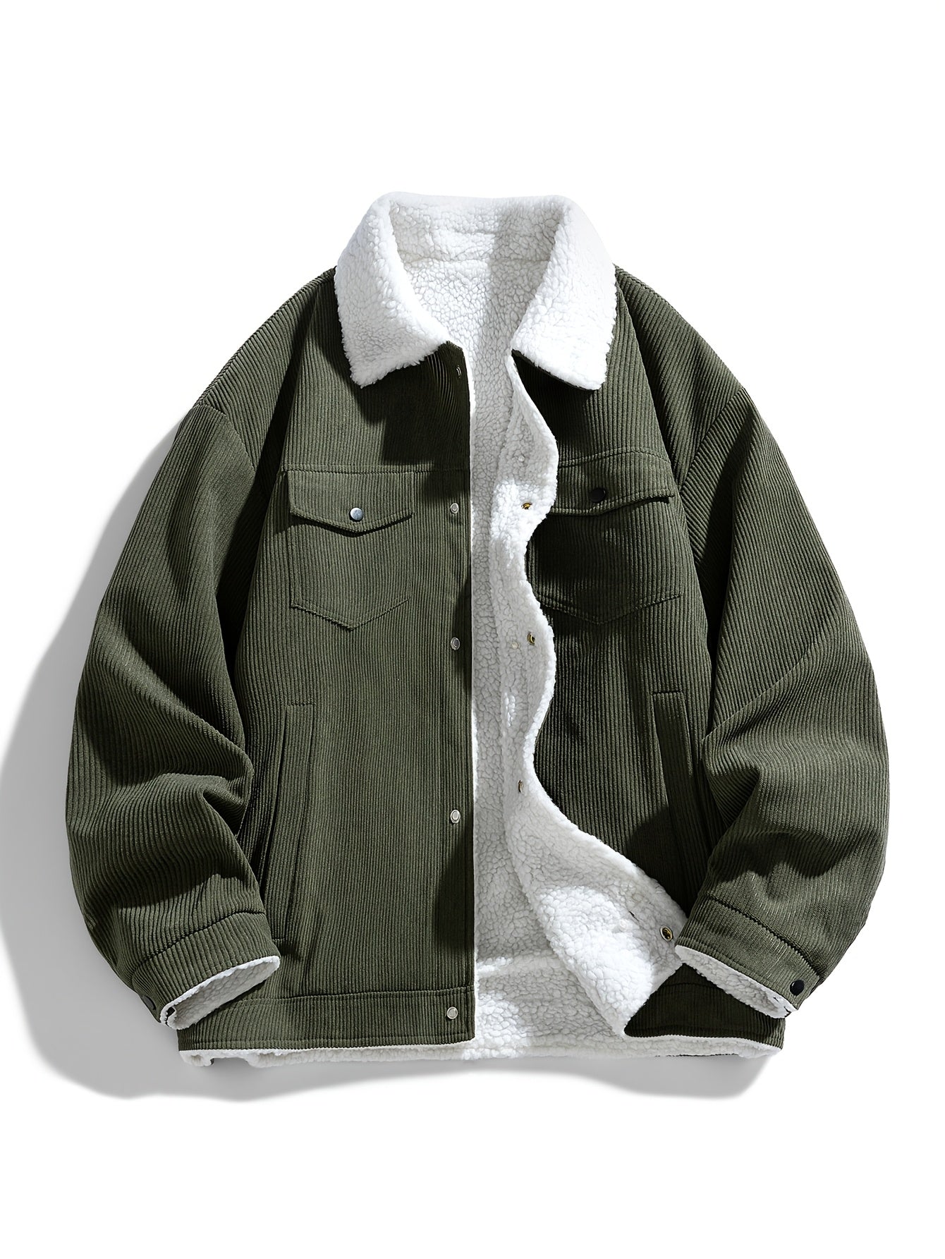 Men's Plush Corduroy Jacket - New Autumn/Winter Trendy Warm Workwear Style Couple Coat 2452XL