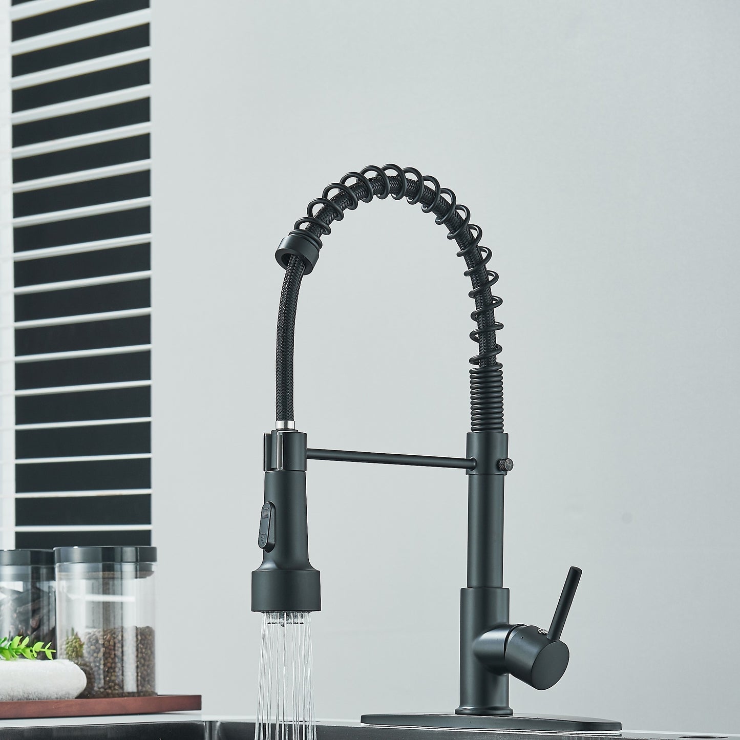 Matte Black LED Kitchen Faucet