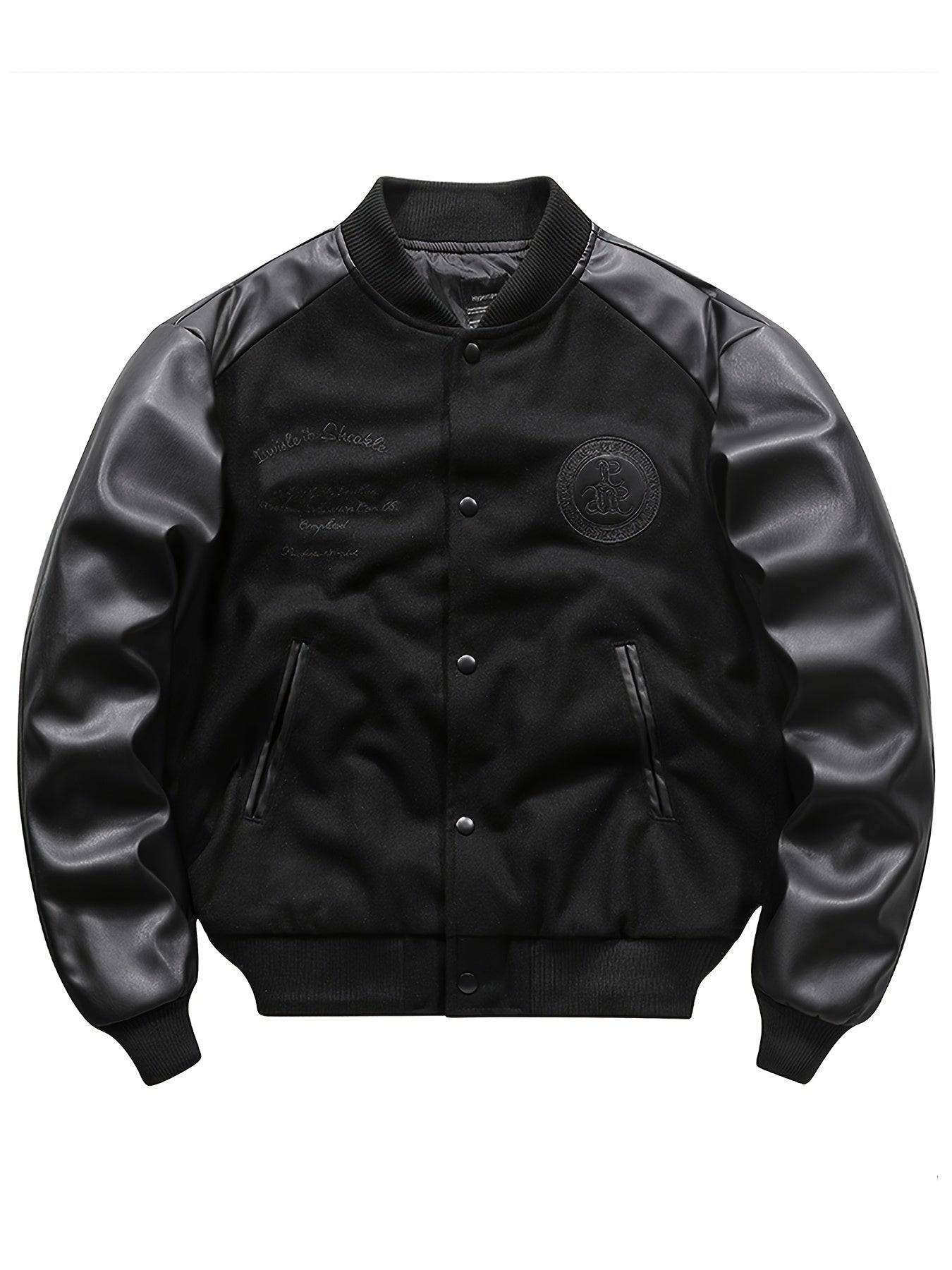 Men's Retro Embroidered Print Thick Baseball Jacket
