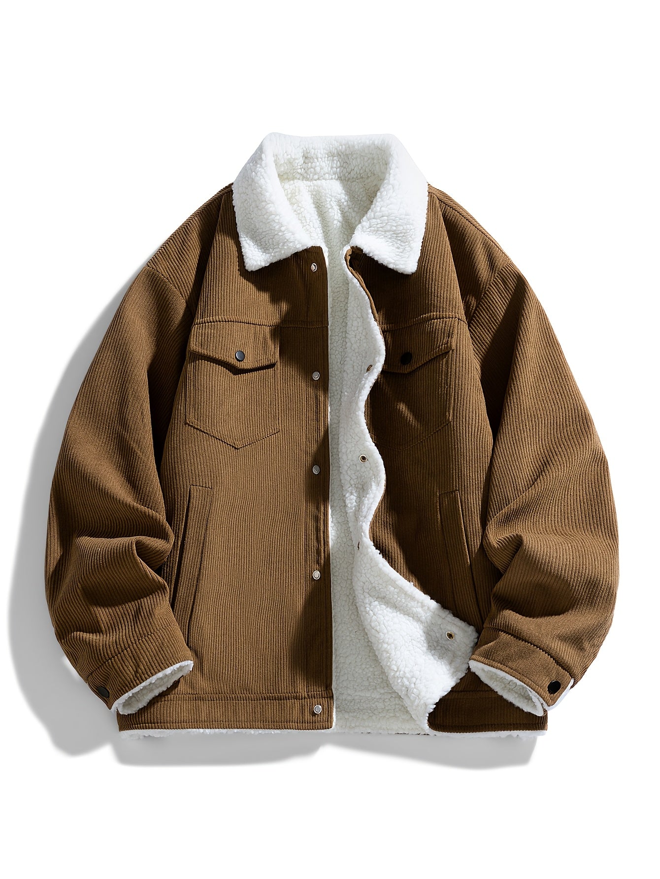 Men's Plush Corduroy Jacket - New Autumn/Winter Trendy Warm Workwear Style Couple Coat 2452XL