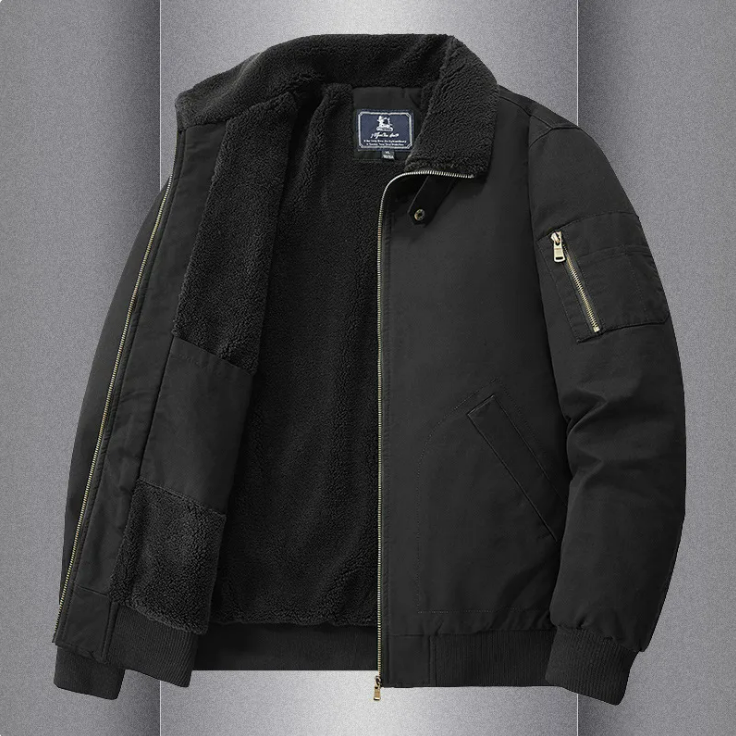 Warm And Loose Polo Collar Pure Cotton Workwear Jacket