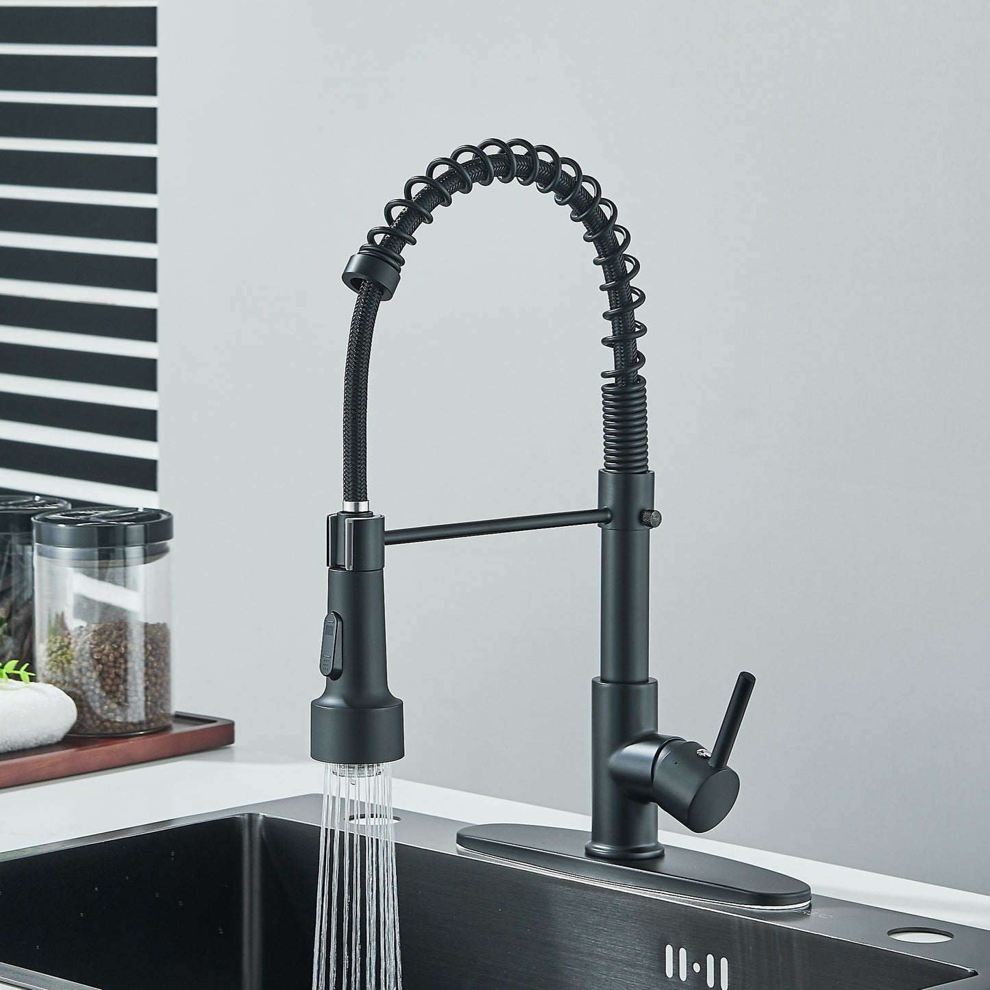 Matte Black LED Kitchen Faucet