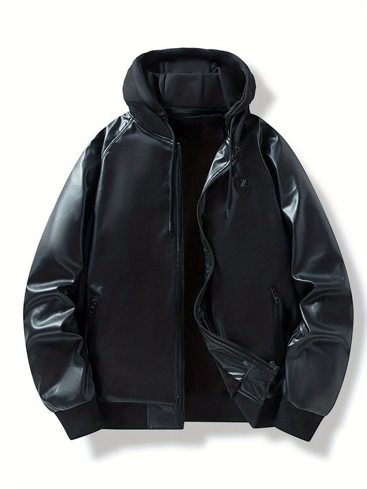 Men's Bomber Jacket with Hood .