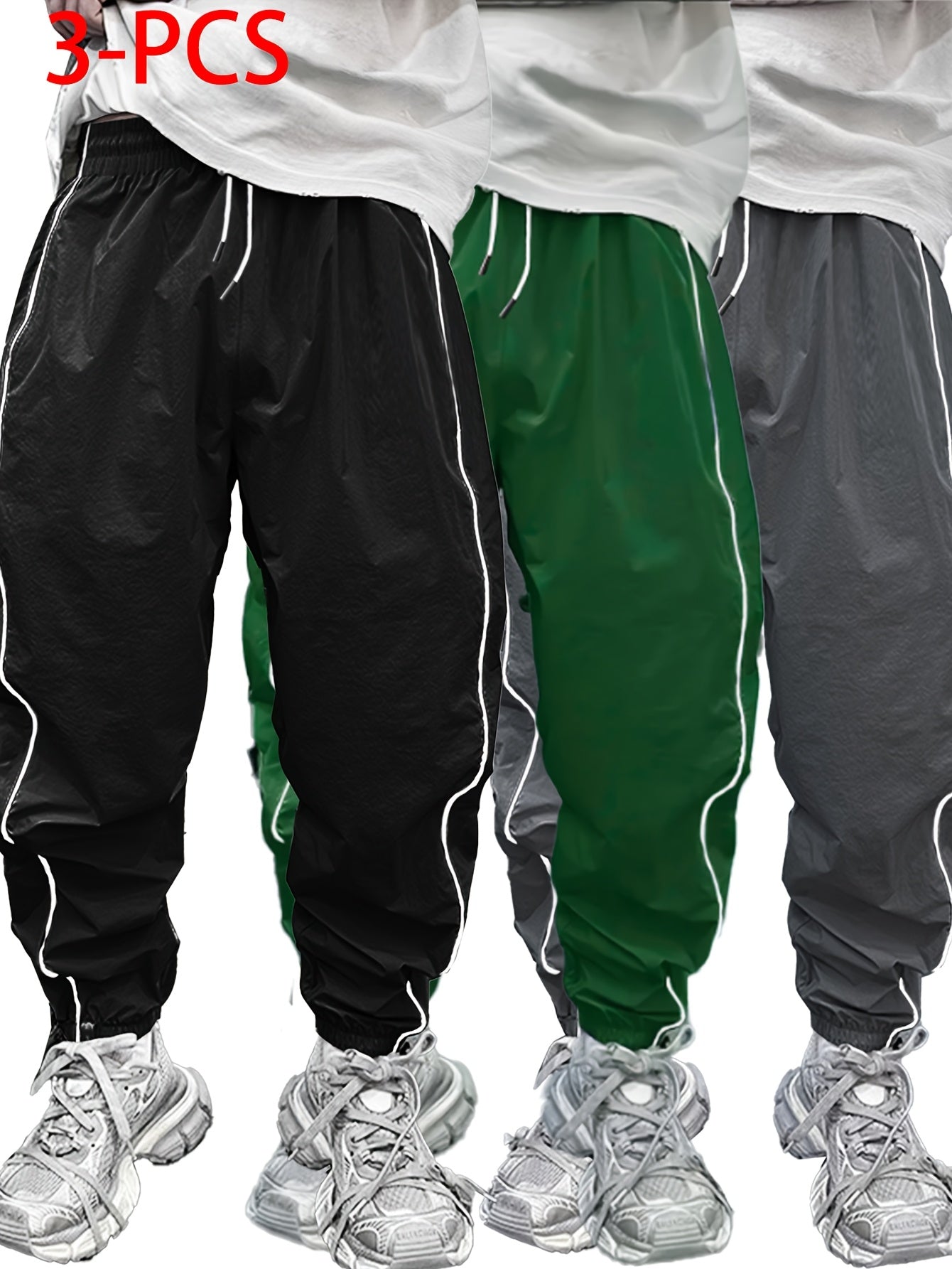 3pcs Men'S Casual Jogger Pants .