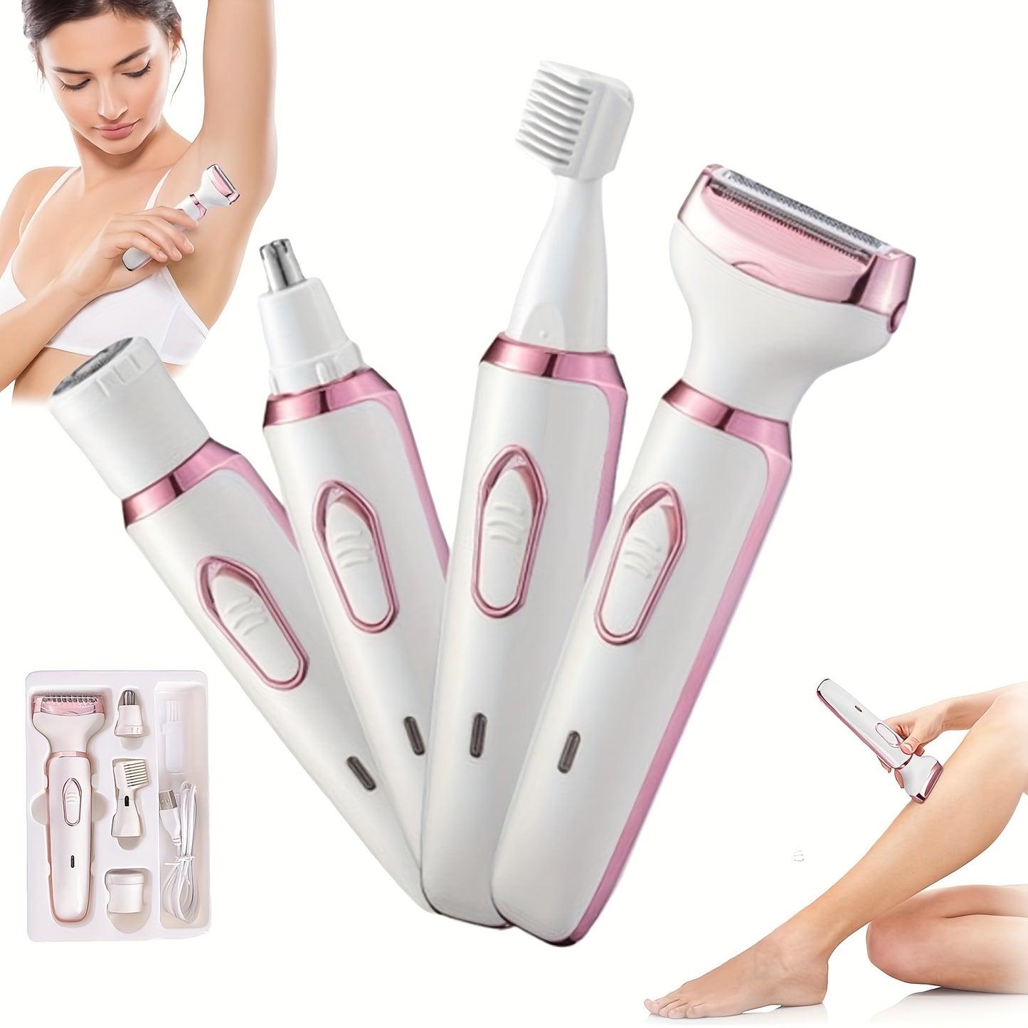 Women's 4-in-1 Hair Remover, Shaver & Trimmer .