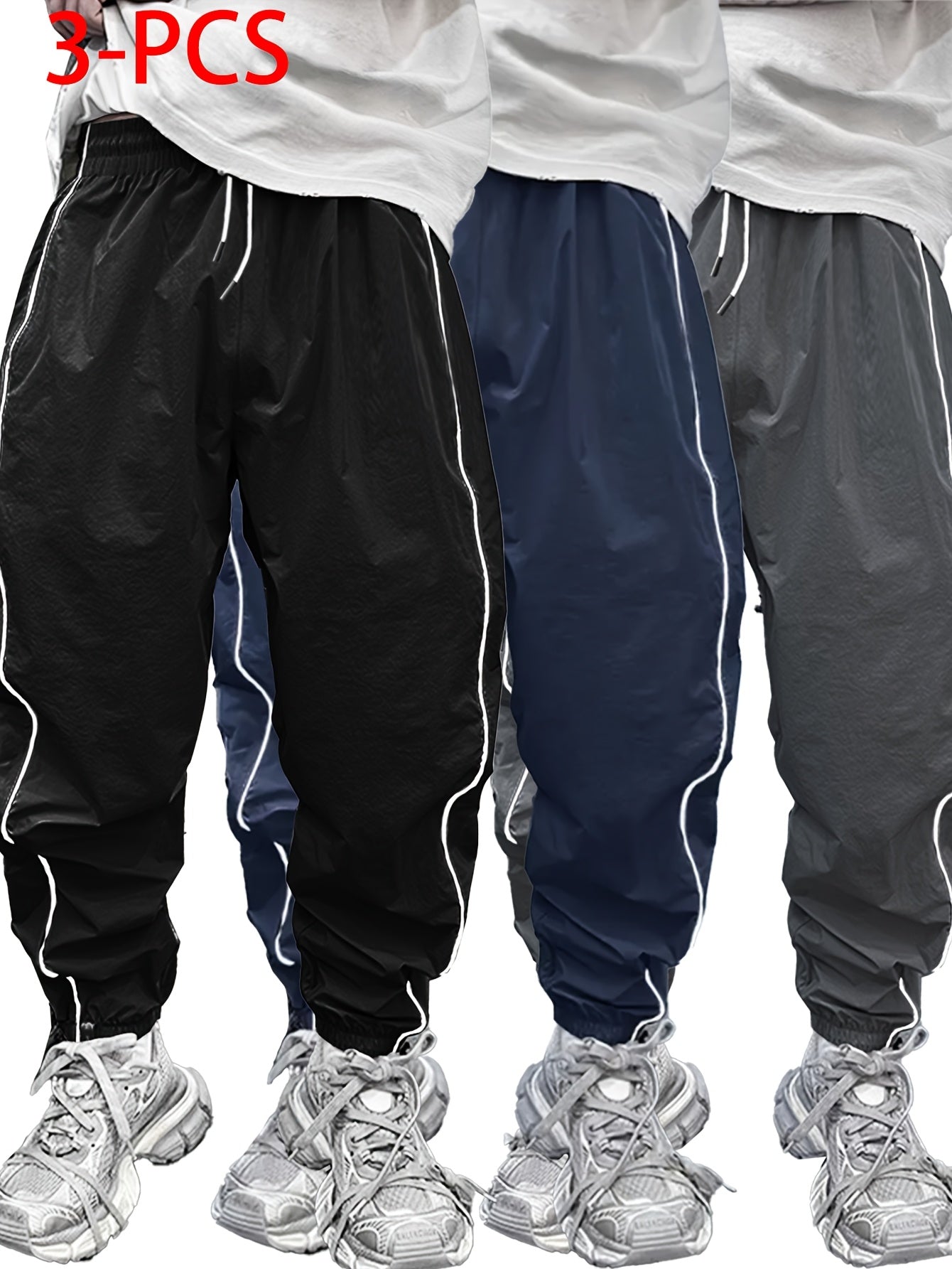 3pcs Men'S Casual Jogger Pants .