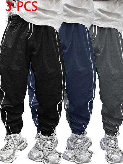3pcs Men'S Casual Jogger Pants .