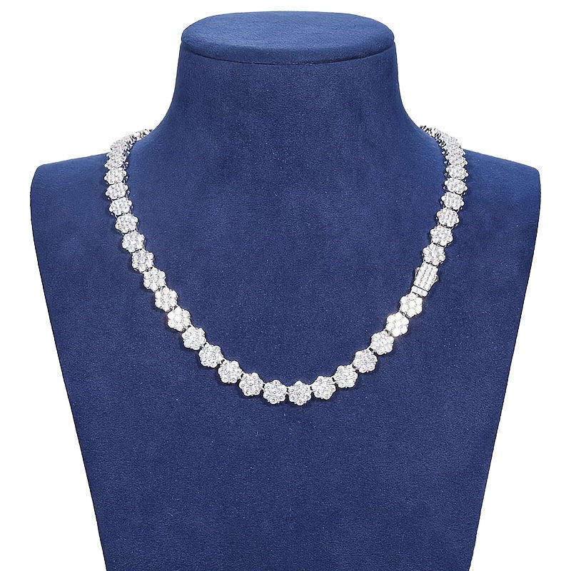 1pc S925 Silver 0.1 Carat Moissanite Sunflower Necklace Unisex .