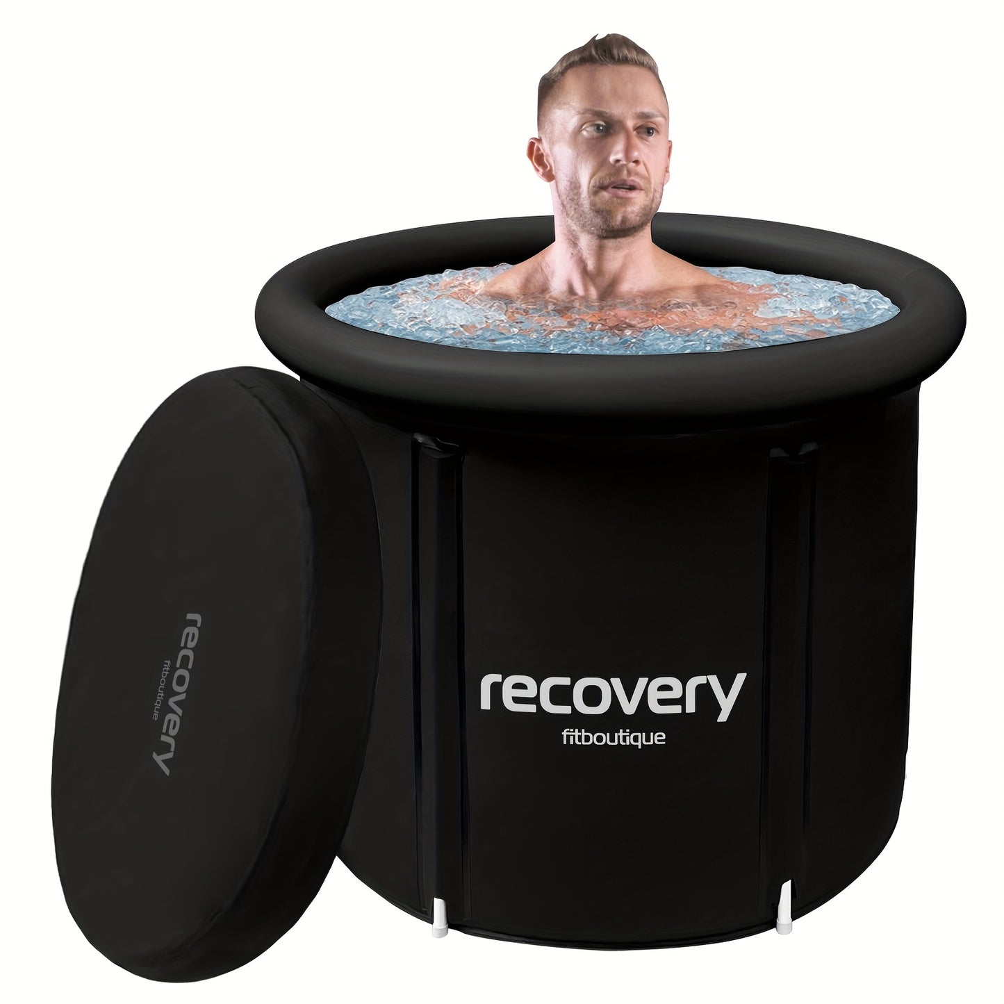 XL Plus Ice Tub with Lid, Outdoor Portable Cold Hydrotherapy Tub, Athlete Fitness/Rehab Ice Tub, Foldable Adult Tub