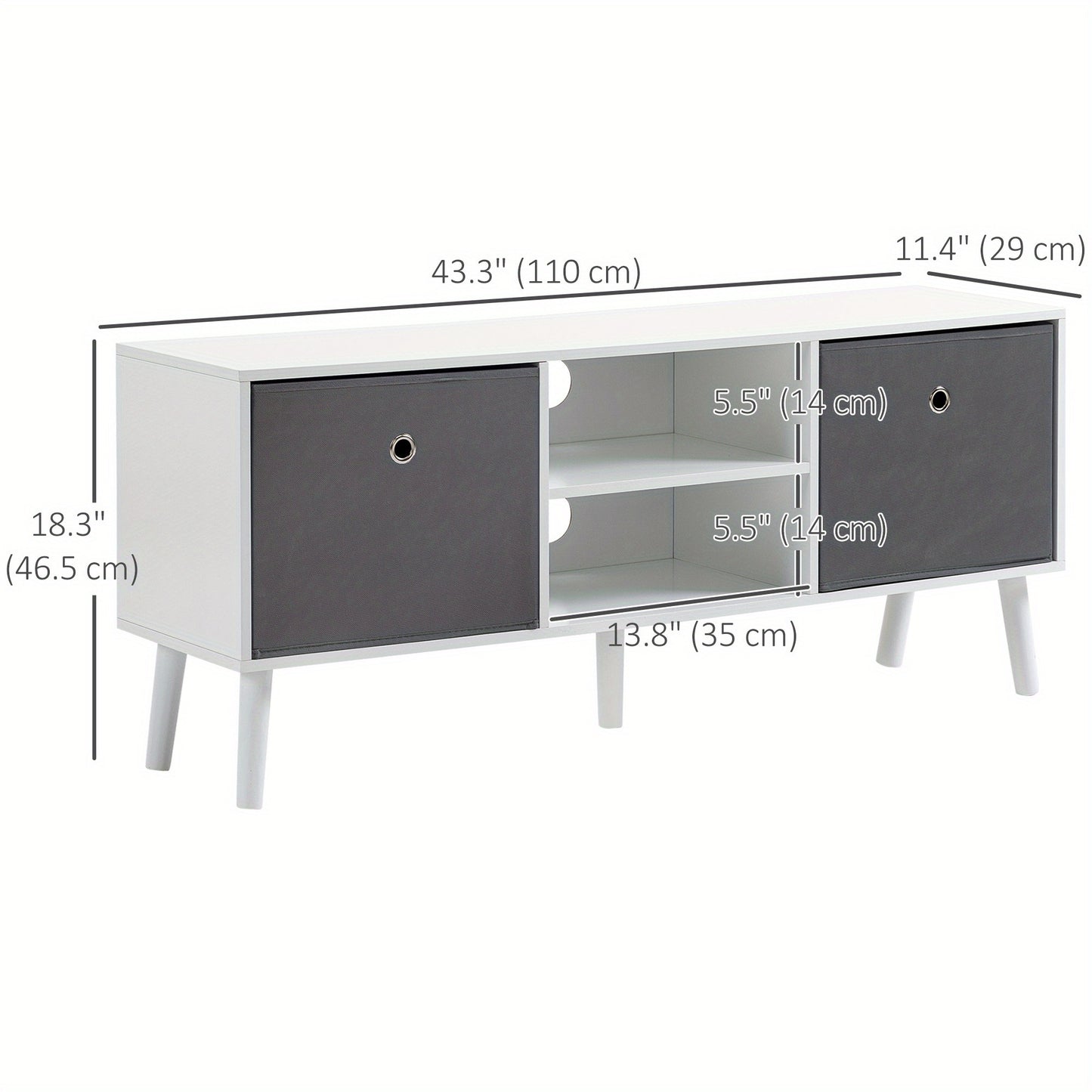 HOMCOM TV Stand for 50 Inch TV .