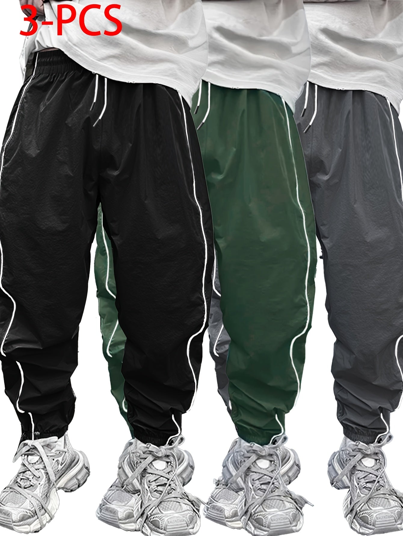 3pcs Men'S Casual Jogger Pants .