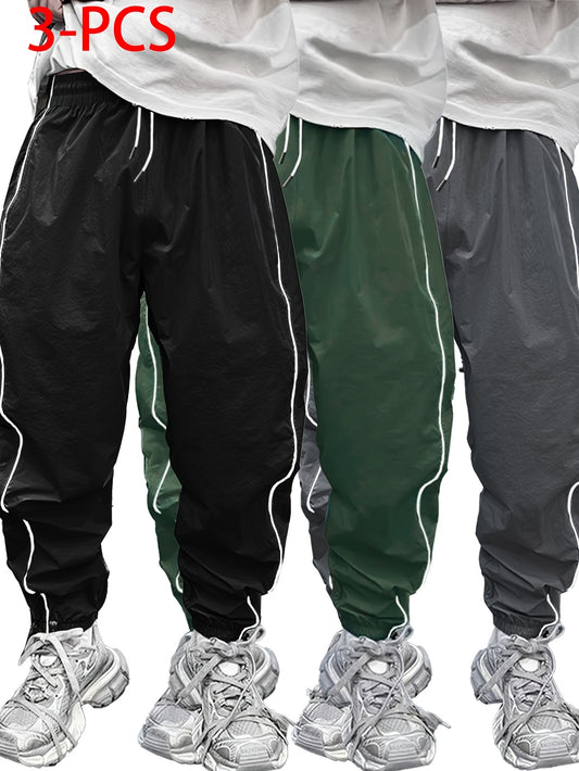 3pcs Men'S Casual Jogger Pants .