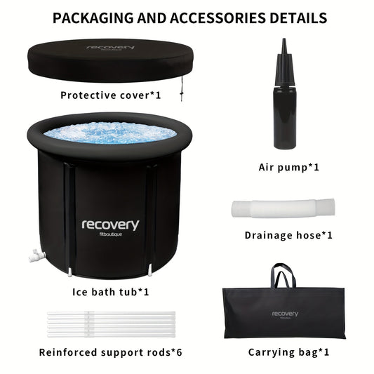 XL Plus Ice Tub with Lid, Outdoor Portable Cold Hydrotherapy Tub, Athlete Fitness/Rehab Ice Tub, Foldable Adult Tub