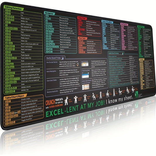 Excel/Word/Office Software Cheat Sheet Desk Pad.