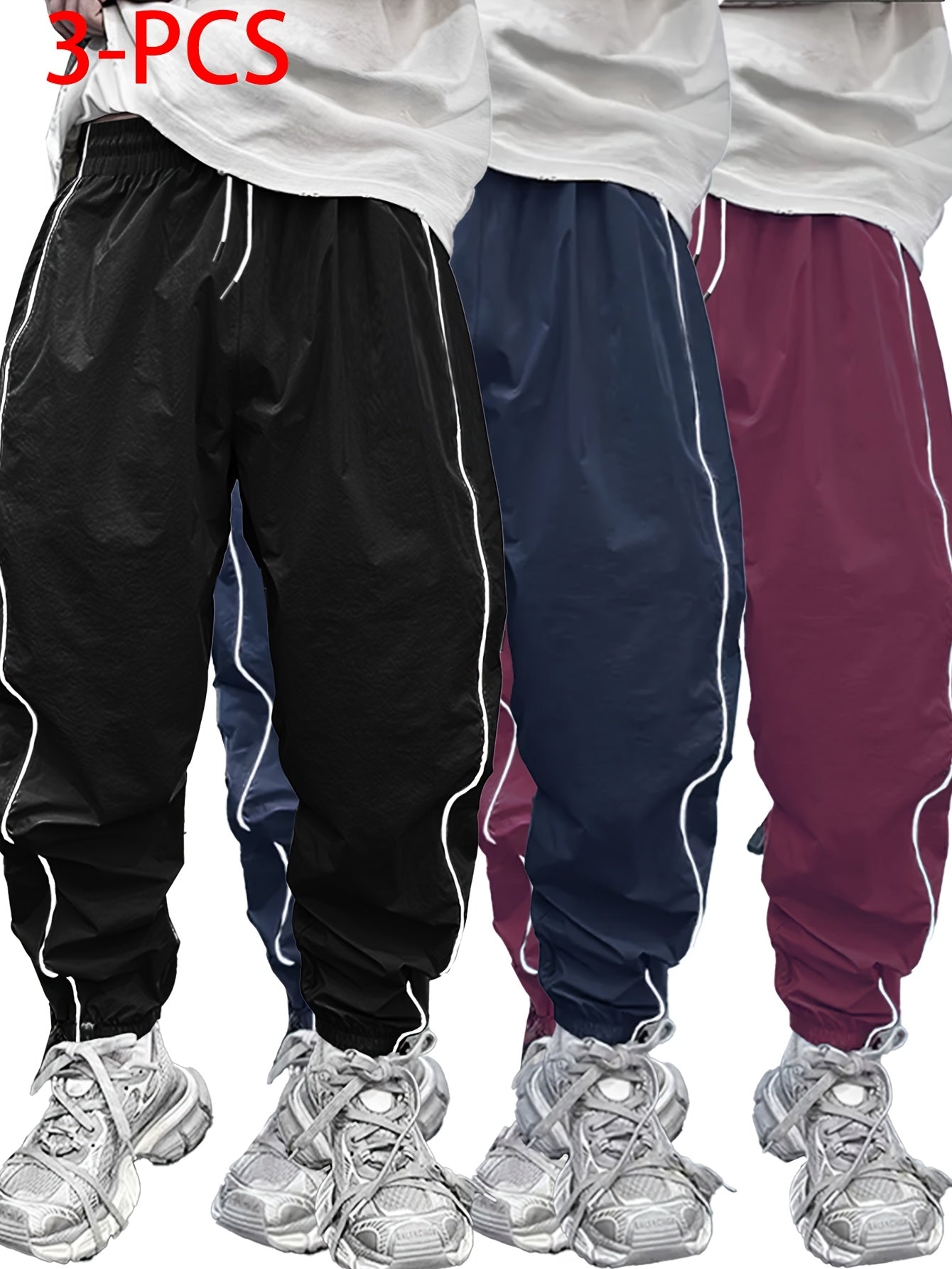 3pcs Men'S Casual Jogger Pants .