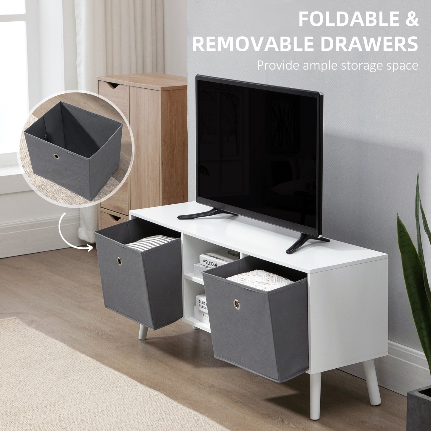 HOMCOM TV Stand for 50 Inch TV .