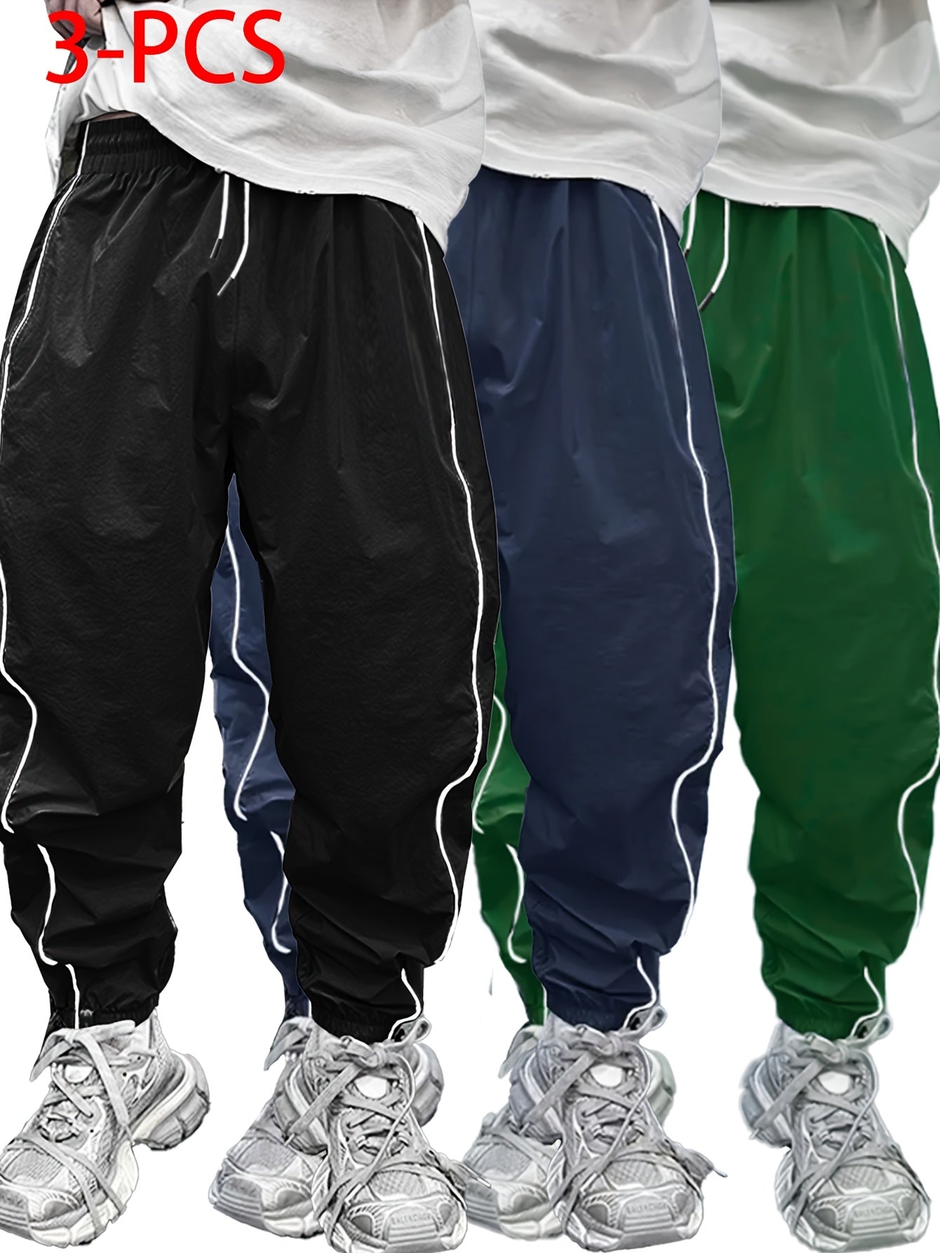 3pcs Men'S Casual Jogger Pants .
