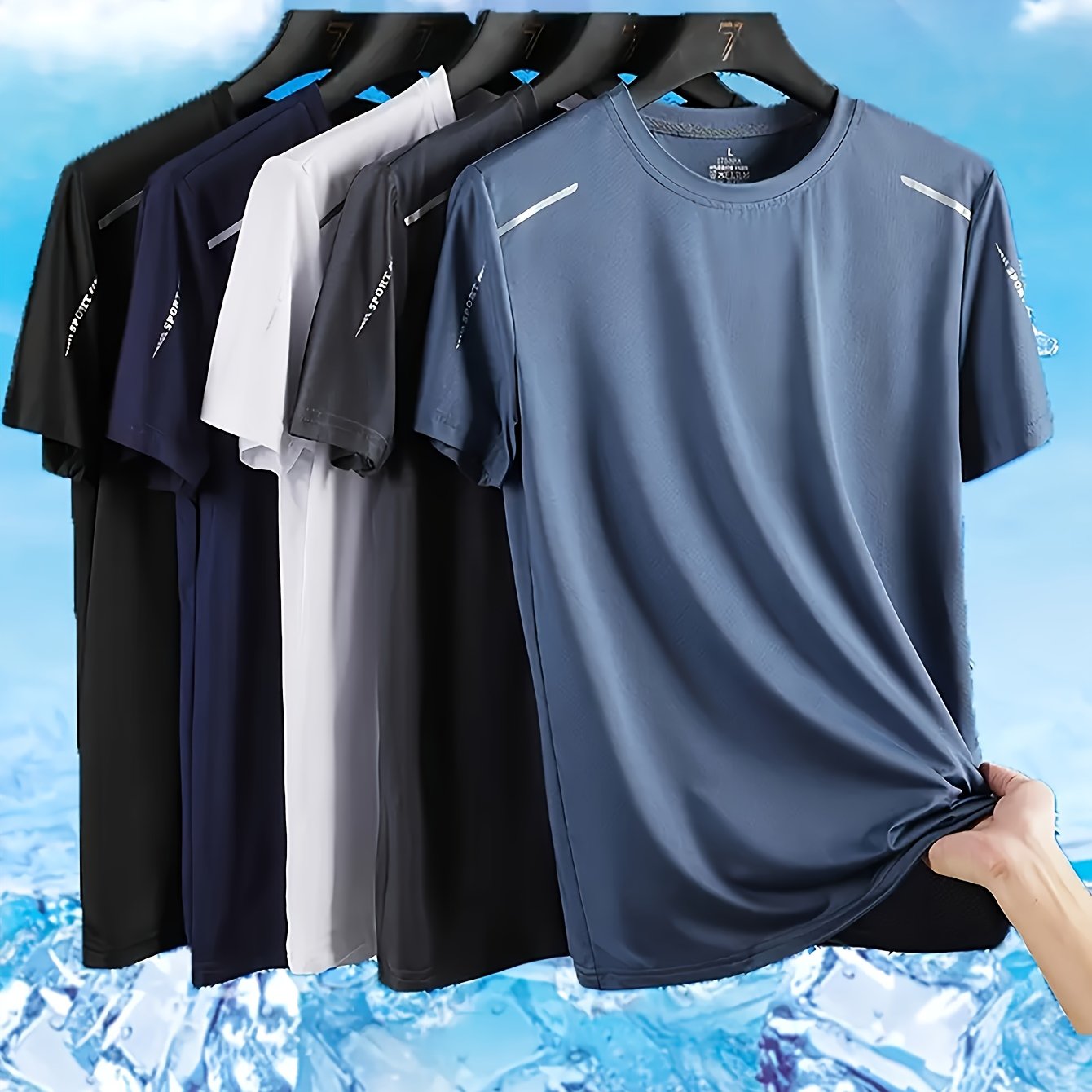 [5pcs Summer T-Shirts] 5pcs Men's Summer Fashion T-Shirts .