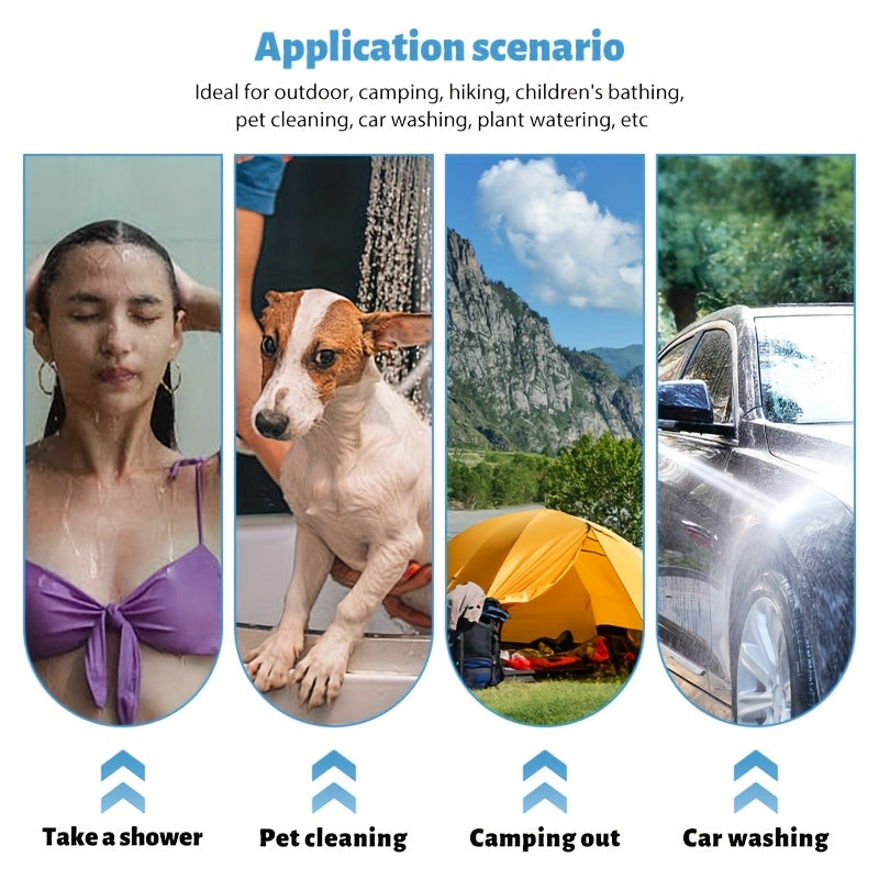 Portable Camping Shower, USB Rechargeable Outdoor Camping Shower Pump .