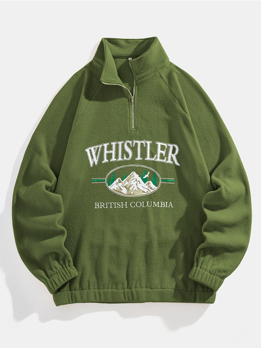 Men's Mountain Embroidery Graphic Print Sweatshirt.