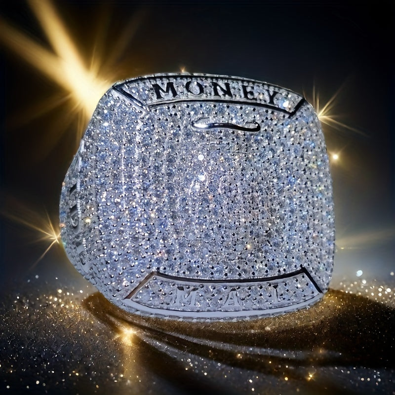 1 Hip Hop-style Moissanite 18K Golden Plated 925 Silver Single Ring .