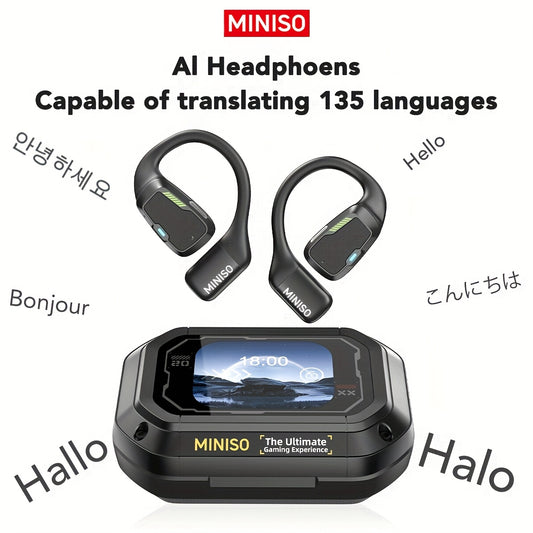 MINISO M98 AI Translation Wireless Earbuds Open Ear Earphones Support 135 Languages Real Time Translation .