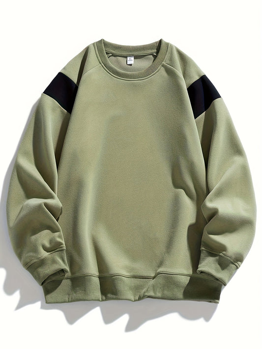 Men's Olive Green & Black colorblock Sweatshirt .