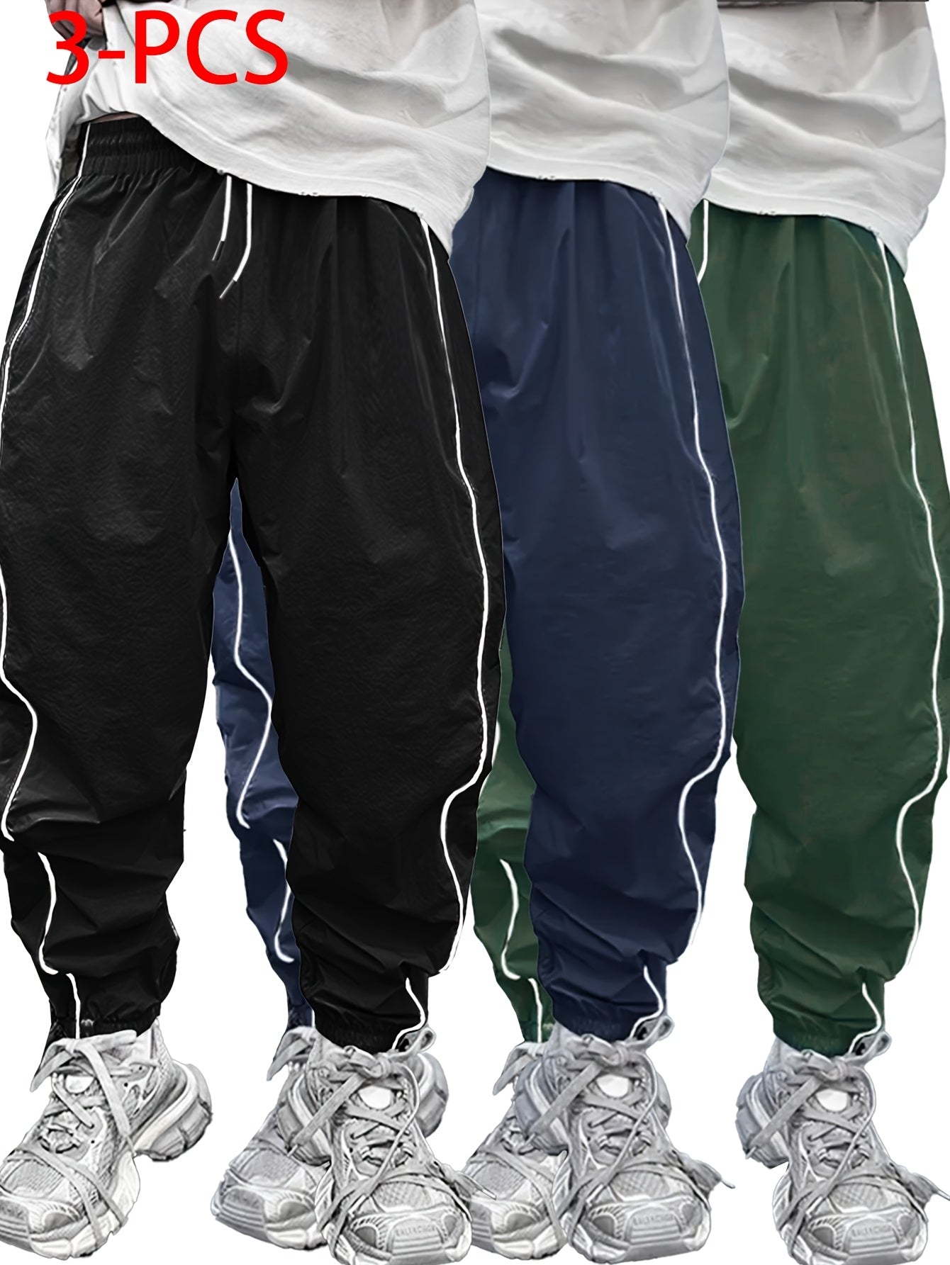 3pcs Men'S Casual Jogger Pants .