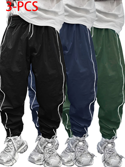 3pcs Men'S Casual Jogger Pants .