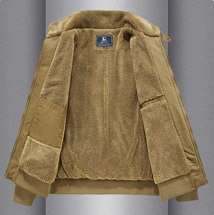 Warm And Loose Polo Collar Pure Cotton Workwear Jacket