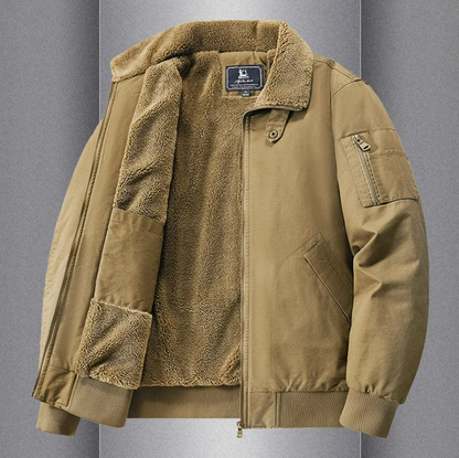 Warm And Loose Polo Collar Pure Cotton Workwear Jacket