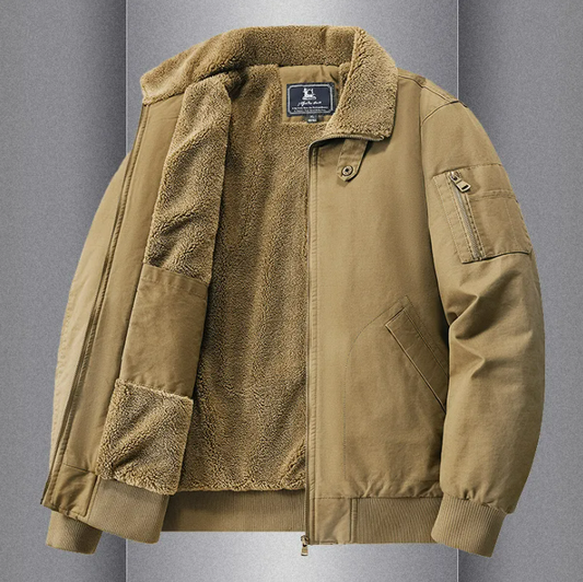 Warm And Loose Polo Collar Pure Cotton Workwear Jacket