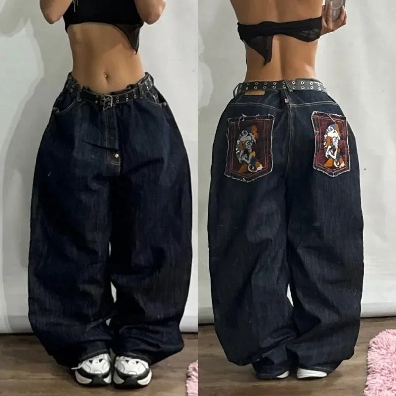 Streetwear New Fashion Oversized Print Baggy Jeans