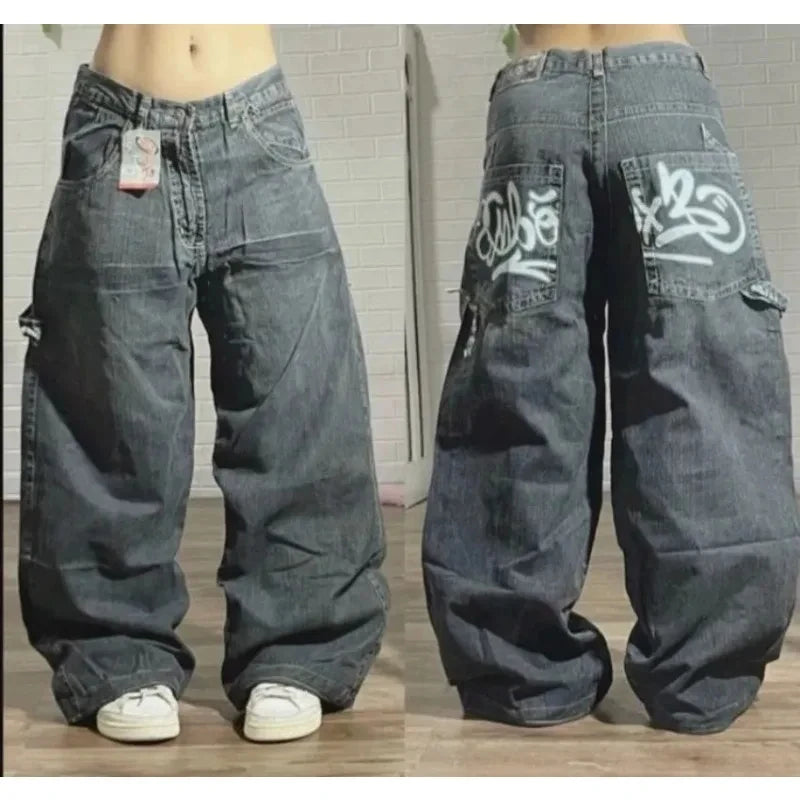 Streetwear New Fashion Oversized Print Baggy Jeans
