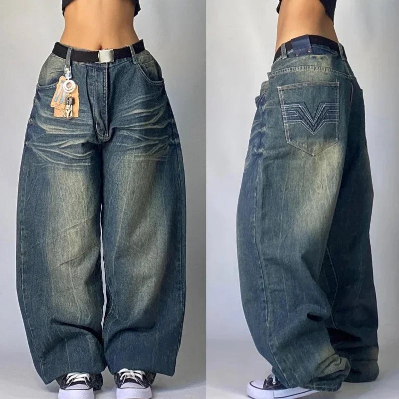 Streetwear New Fashion Oversized Print Baggy Jeans