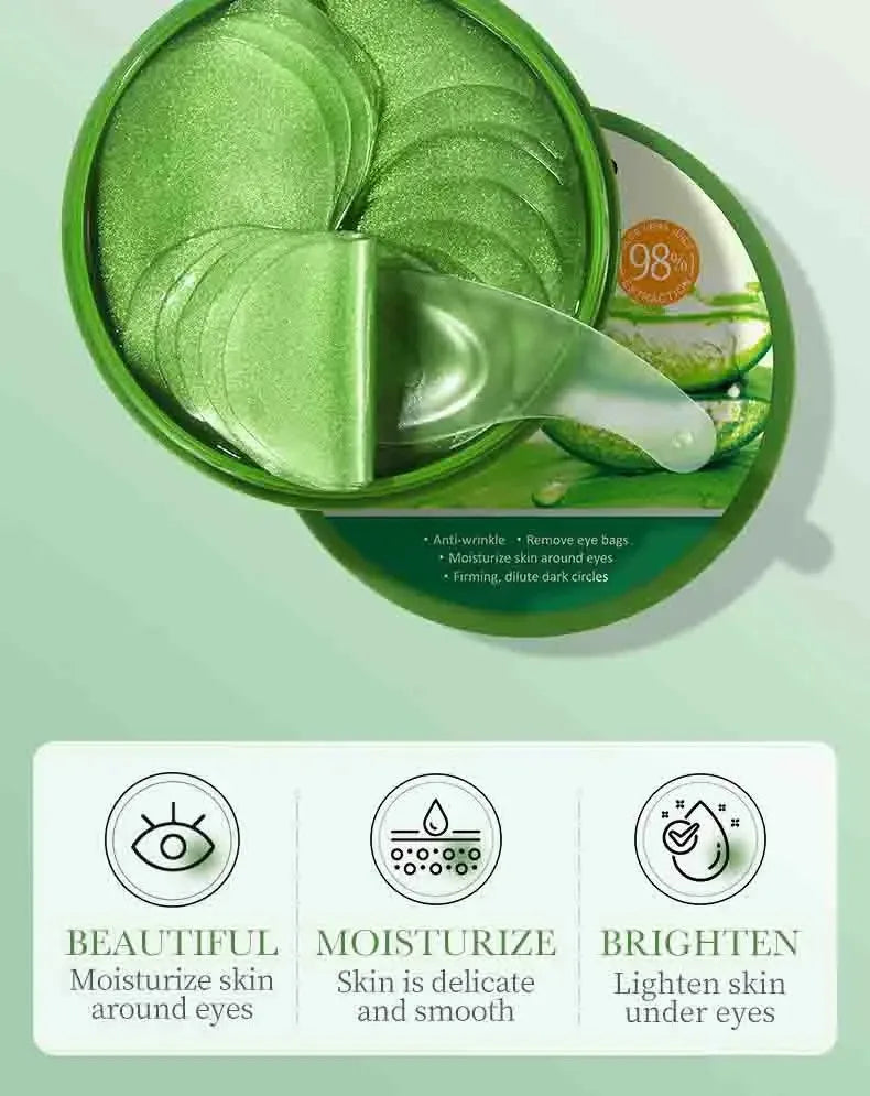 60pcs Aloe Vera Collagen Eye Mask Anti Dark