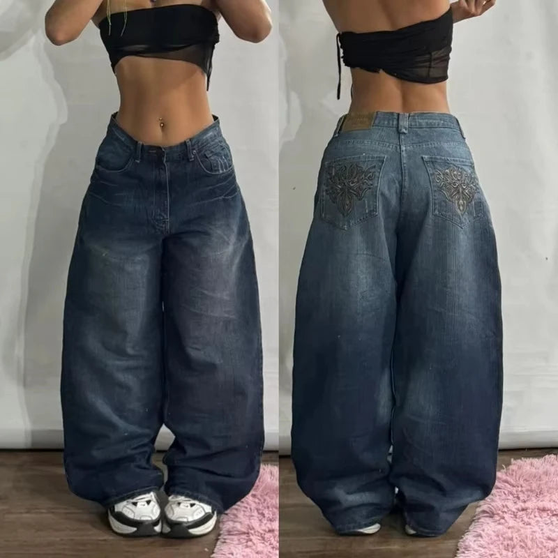 Streetwear New Fashion Oversized Print Baggy Jeans