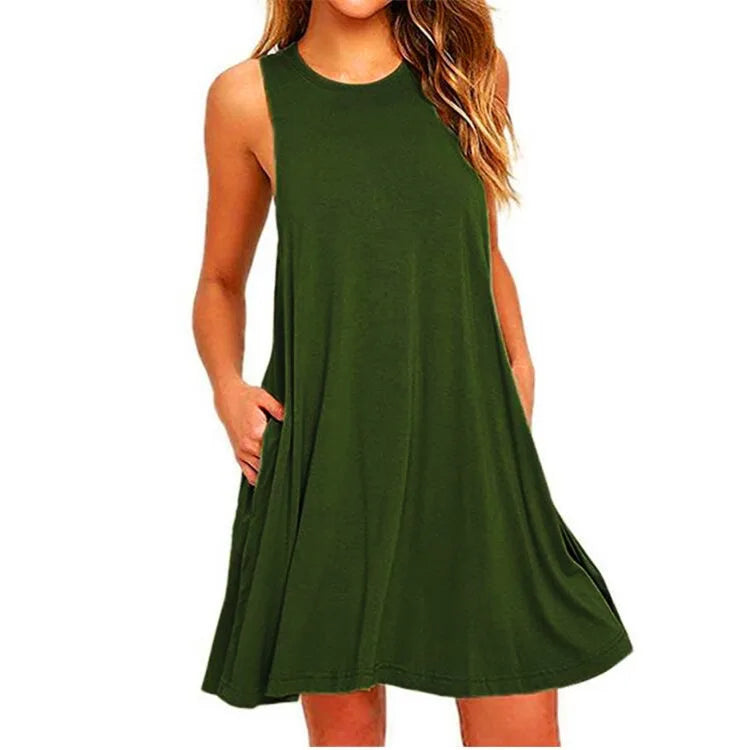 Women's Sundress Summer Female O-Neck