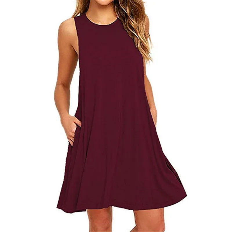 Women's Sundress Summer Female O-Neck