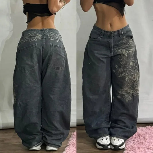 Streetwear New Fashion Oversized Print Baggy Jeans