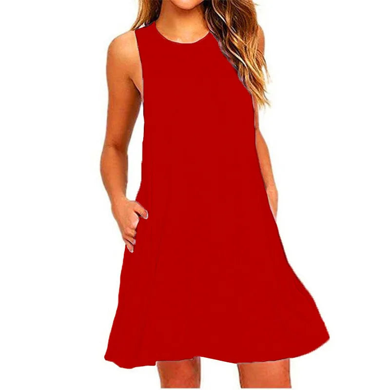 Women's Sundress Summer Female O-Neck