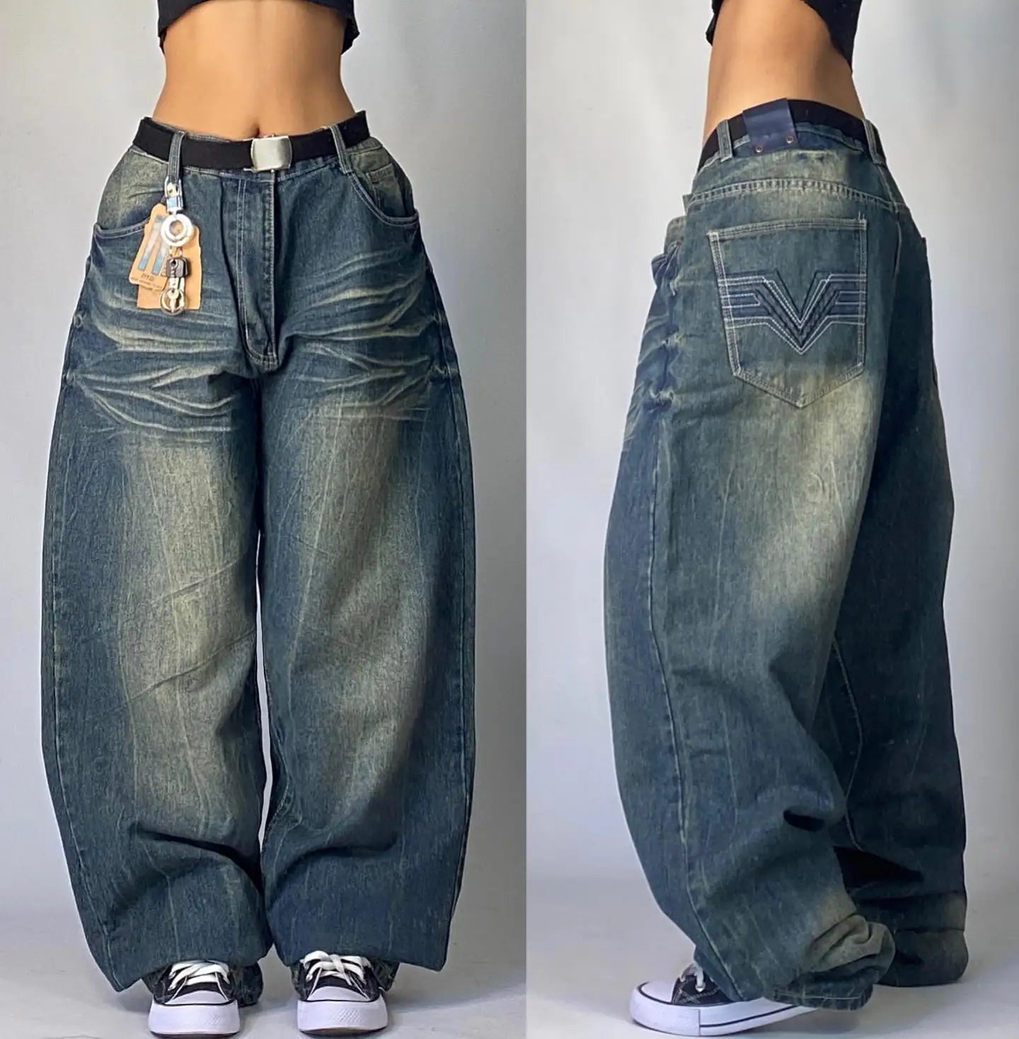 Streetwear New Fashion Oversized Print Baggy Jeans