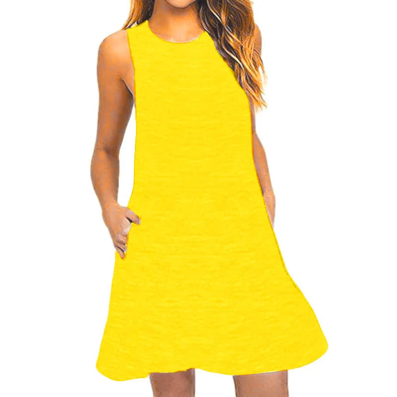 Women's Sundress Summer Female O-Neck