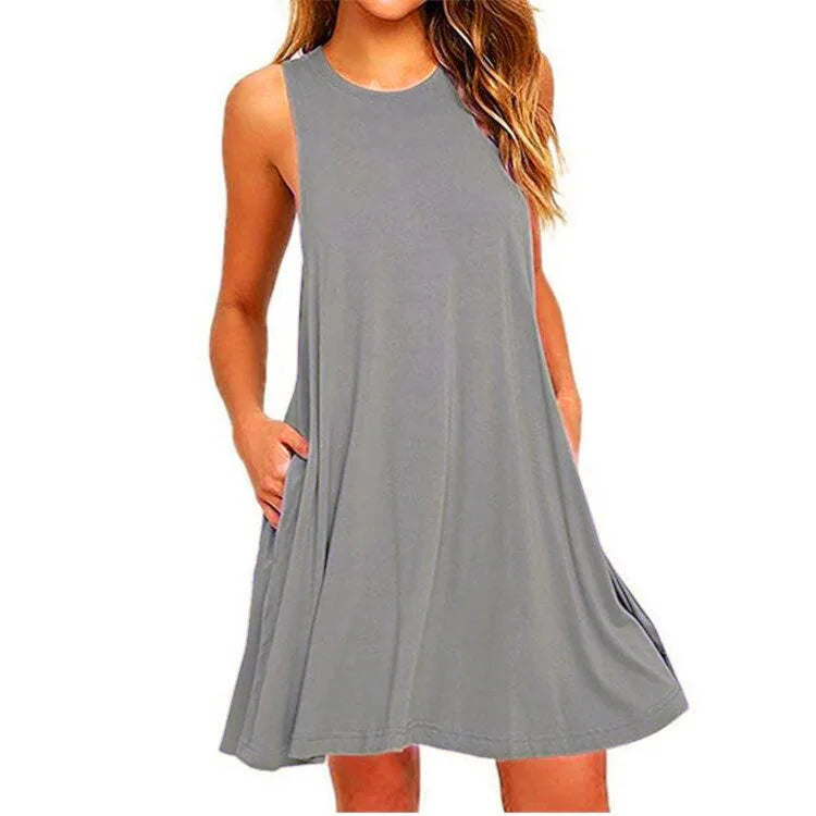 Women's Sundress Summer Female O-Neck