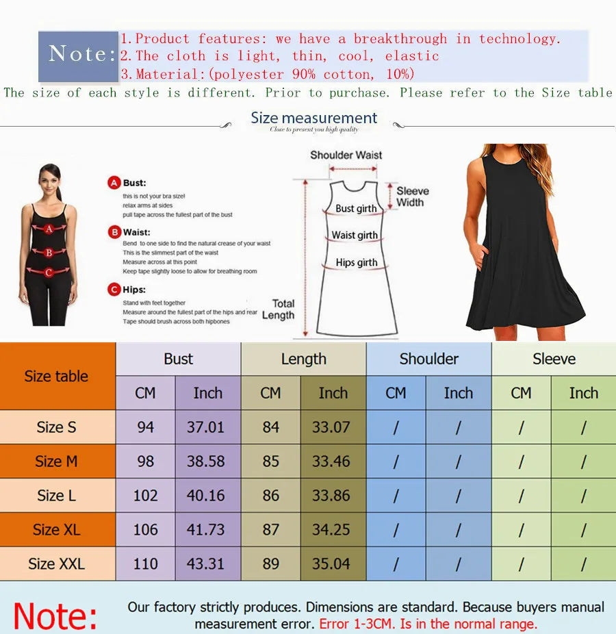 Women's Sundress Summer Female O-Neck