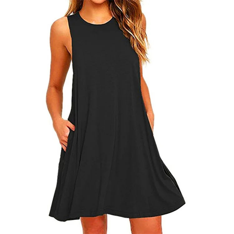 Women's Sundress Summer Female O-Neck