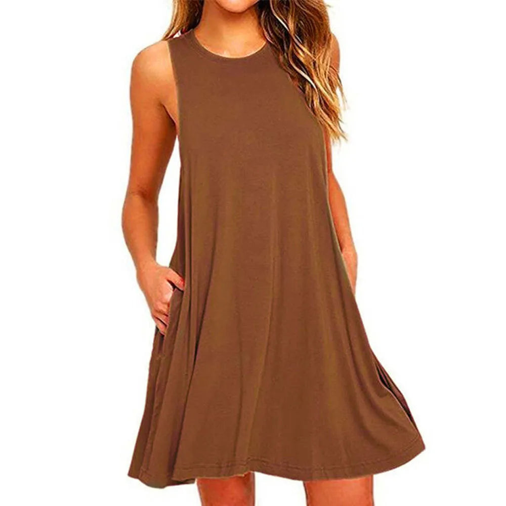 Women's Sundress Summer Female O-Neck