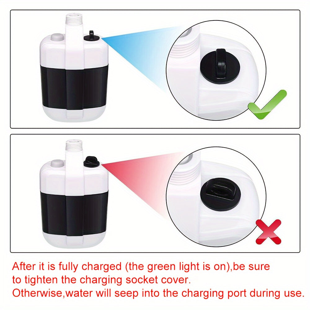 Portable Camping Shower, USB Rechargeable Outdoor Camping Shower Pump .