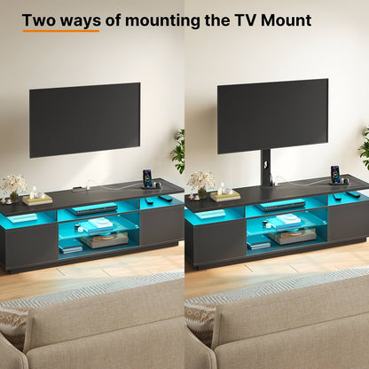 Heavy-Duty Modern TV Stand with Rotating Base .