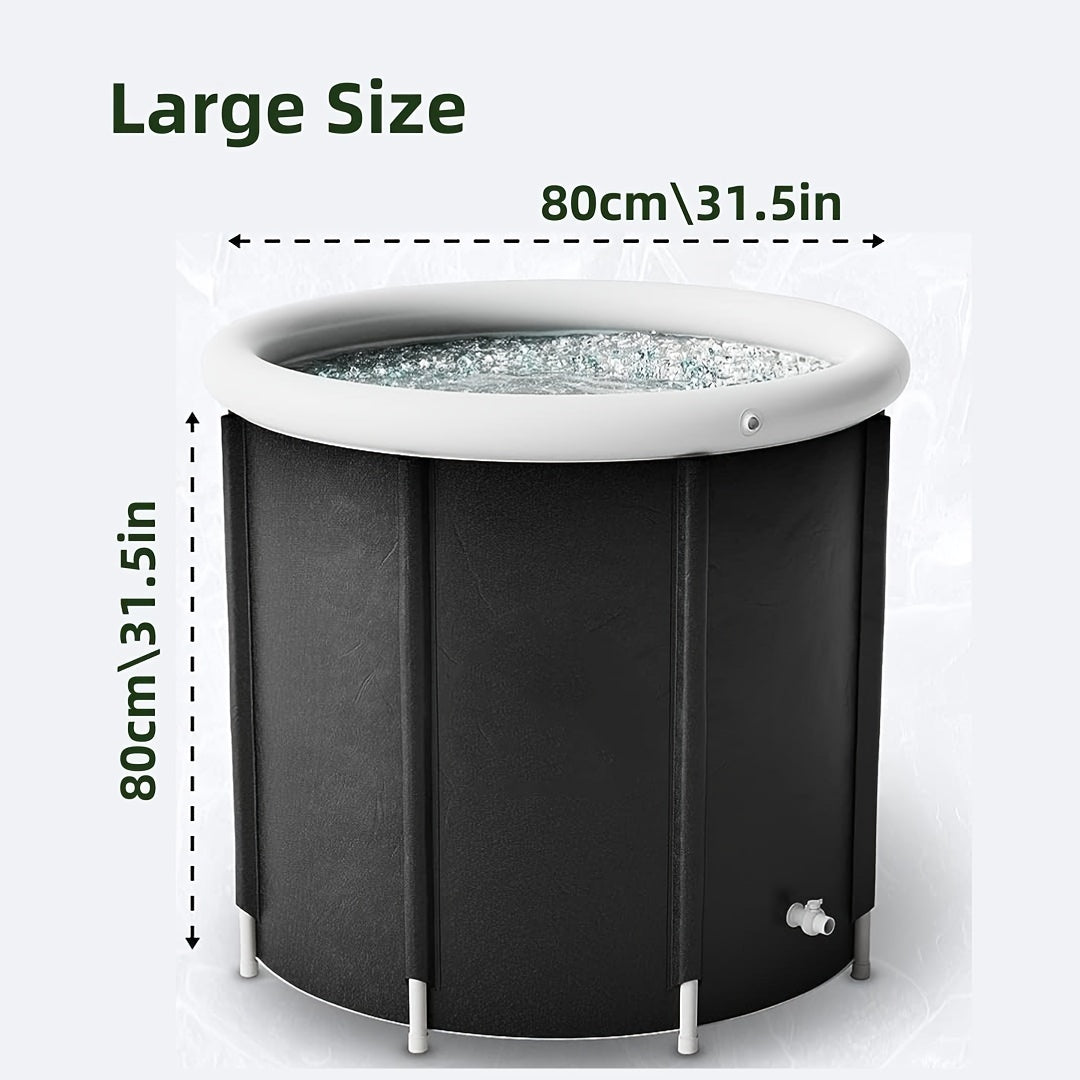 XL Plus Ice Tub with Lid, Outdoor Portable Cold Hydrotherapy Tub, Athlete Fitness/Rehab Ice Tub, Foldable Adult Tub